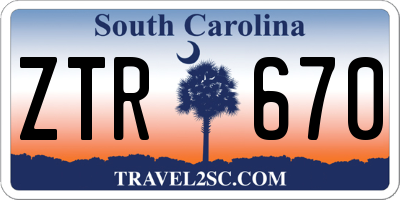 SC license plate ZTR670