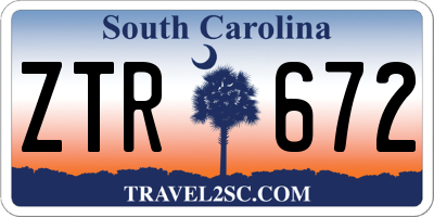 SC license plate ZTR672