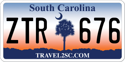 SC license plate ZTR676
