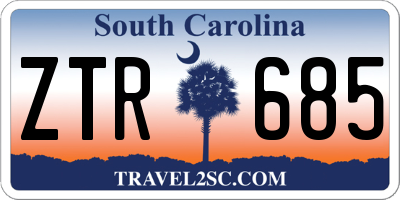 SC license plate ZTR685