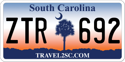 SC license plate ZTR692
