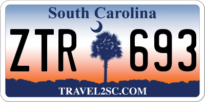 SC license plate ZTR693