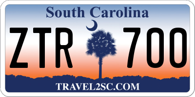 SC license plate ZTR700