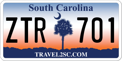 SC license plate ZTR701