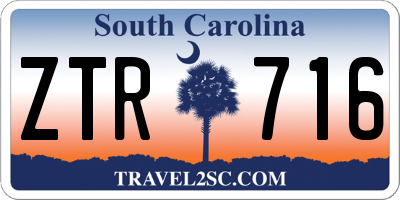 SC license plate ZTR716