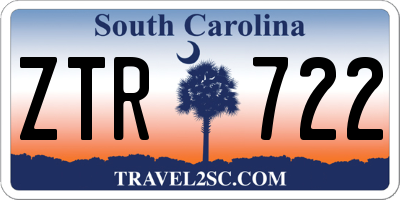 SC license plate ZTR722