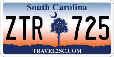 SC license plate ZTR725