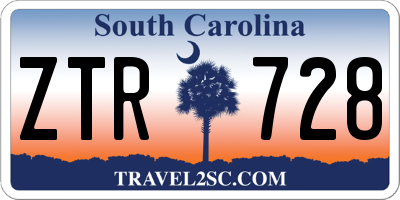SC license plate ZTR728