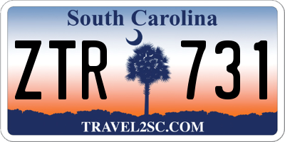 SC license plate ZTR731