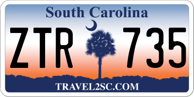 SC license plate ZTR735