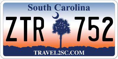 SC license plate ZTR752