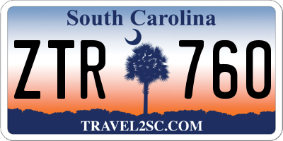 SC license plate ZTR760