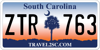 SC license plate ZTR763