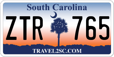 SC license plate ZTR765