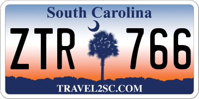 SC license plate ZTR766