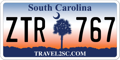SC license plate ZTR767