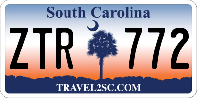 SC license plate ZTR772