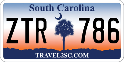 SC license plate ZTR786