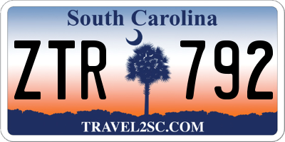 SC license plate ZTR792