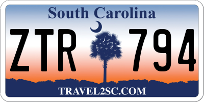 SC license plate ZTR794