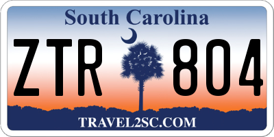 SC license plate ZTR804