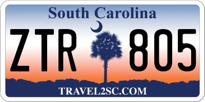SC license plate ZTR805