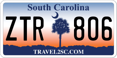 SC license plate ZTR806