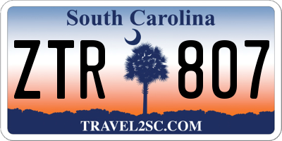 SC license plate ZTR807