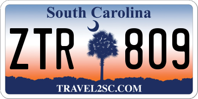 SC license plate ZTR809