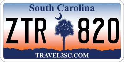 SC license plate ZTR820