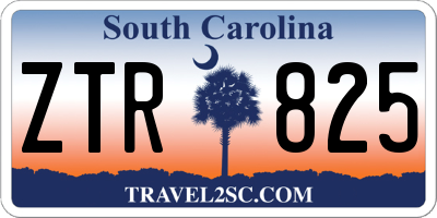 SC license plate ZTR825