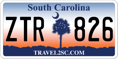 SC license plate ZTR826