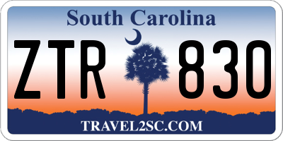 SC license plate ZTR830