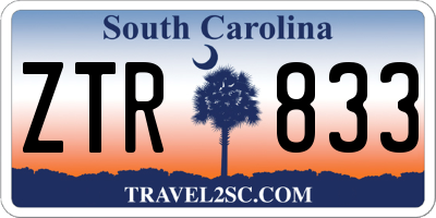 SC license plate ZTR833