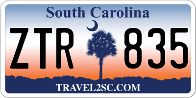 SC license plate ZTR835