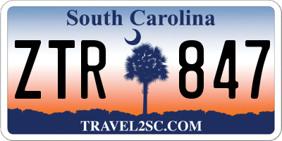 SC license plate ZTR847