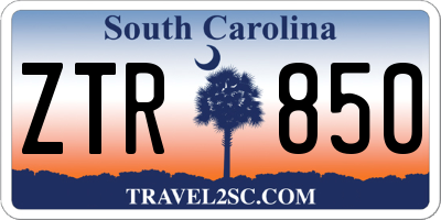 SC license plate ZTR850