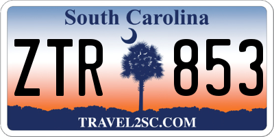 SC license plate ZTR853