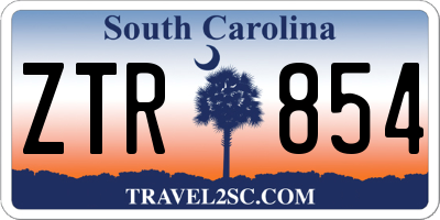 SC license plate ZTR854
