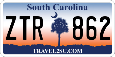 SC license plate ZTR862