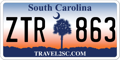 SC license plate ZTR863
