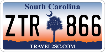 SC license plate ZTR866