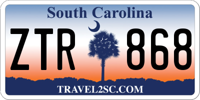 SC license plate ZTR868