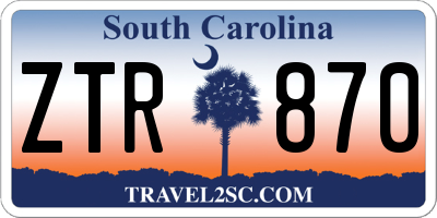 SC license plate ZTR870