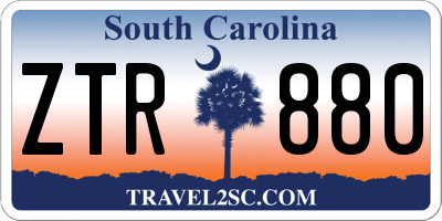 SC license plate ZTR880