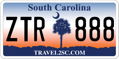 SC license plate ZTR888