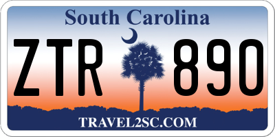 SC license plate ZTR890