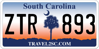 SC license plate ZTR893