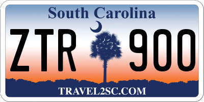 SC license plate ZTR900