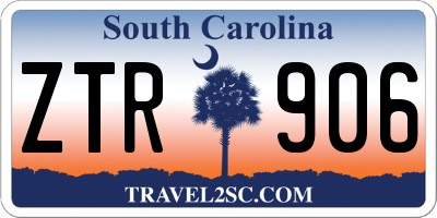 SC license plate ZTR906